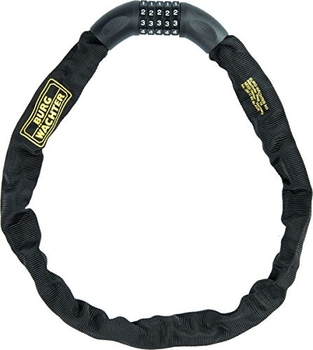 Burg-Wächter Połączenie uzyskuje się nawet możliwość regulacji na szyfr  cyfry-blokada łańcuch, wysokiej jakości nieosłonięty, 6 MM grubości, 90 cm długości, 280 °C 90 Black, czarny 280 C 90 BLACK