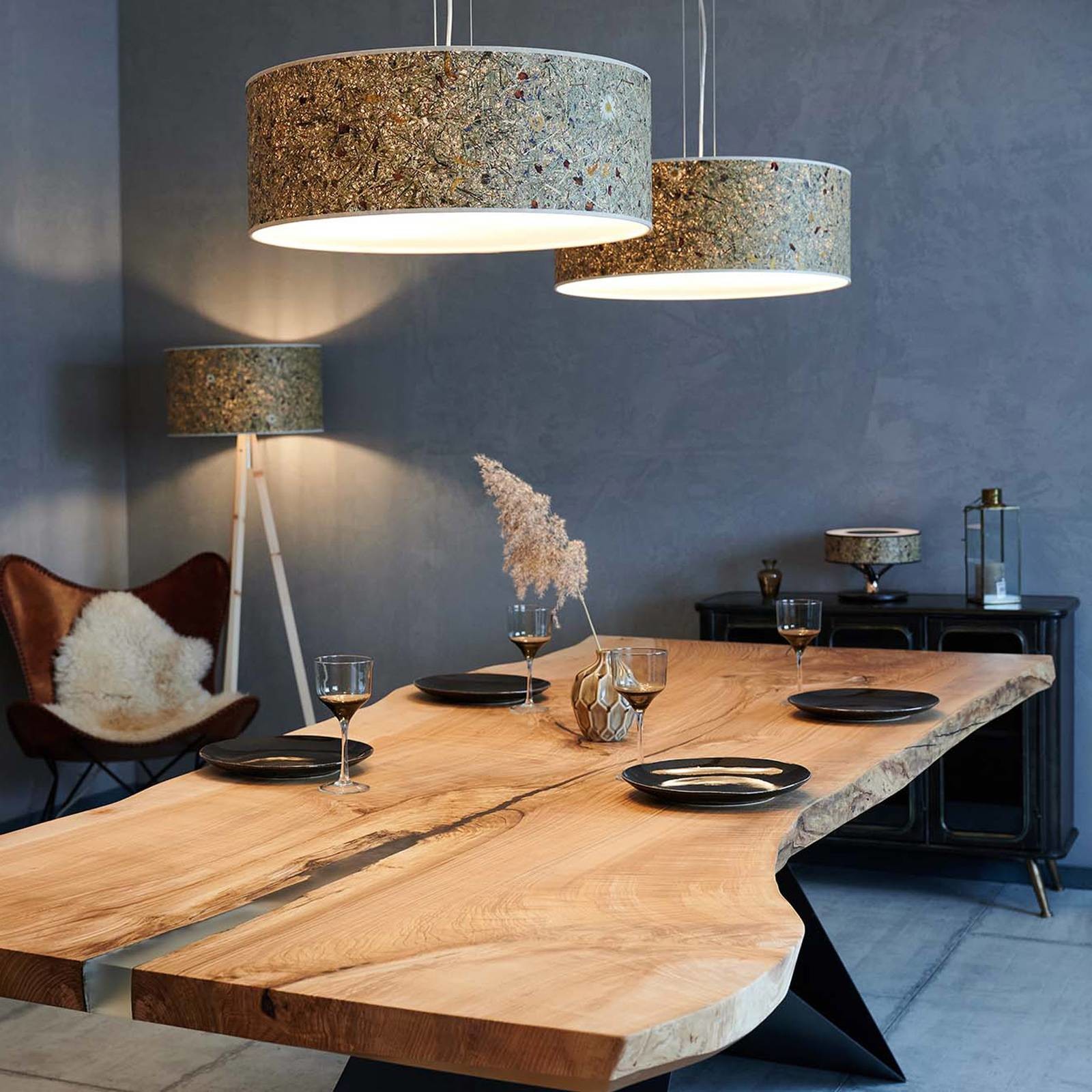 LeuchtNatur LeuchtNatur Discus żyrandol 55cm łąka biały