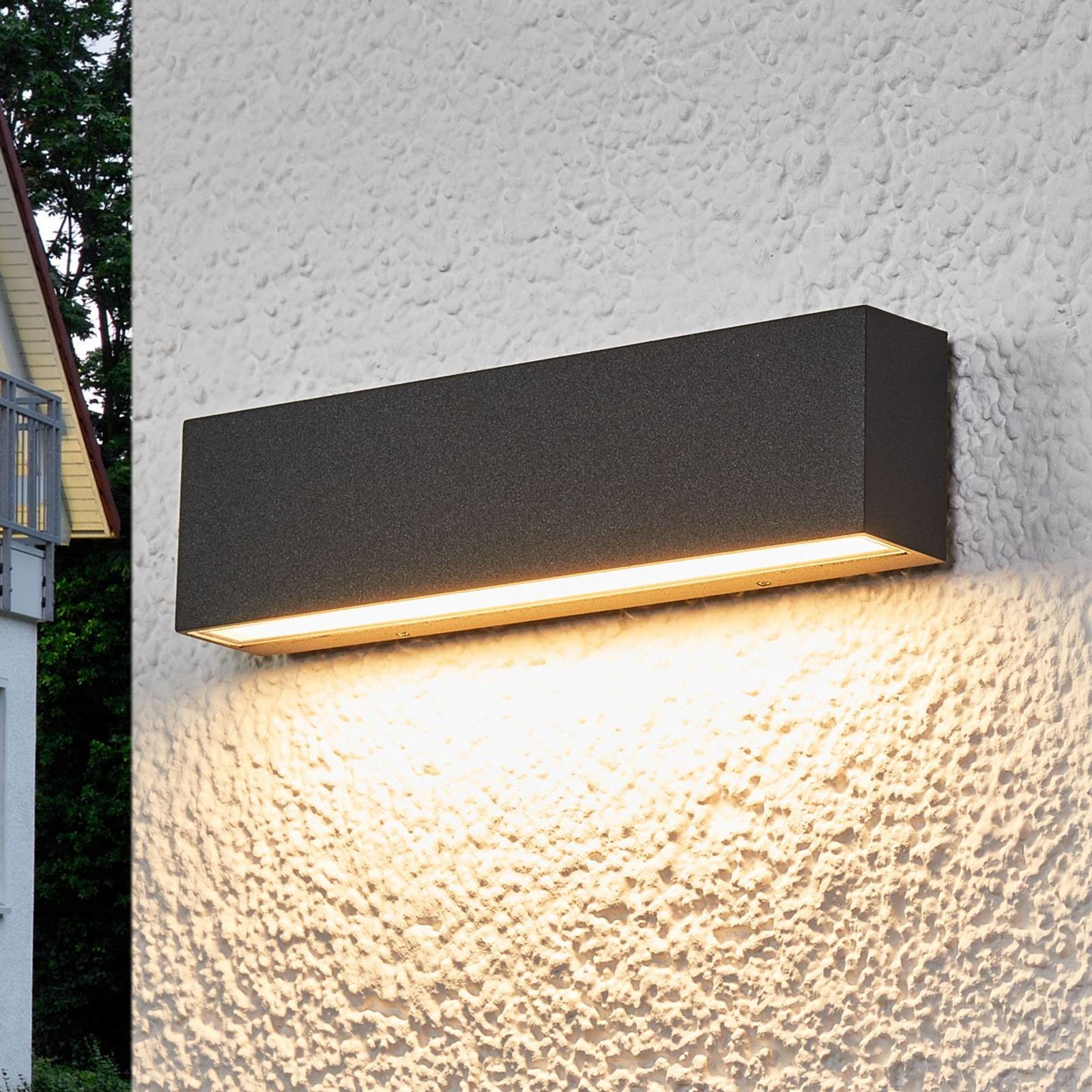Lindby Nowoczesna wydłużona lampa zewnętrzna czarna w tym LED - Elvira