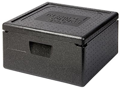 Thermo Future Box Family, pudełko na pizzę, Thermobox, EPP (polipropylen spieniony), czarne, wewnątrz 535 x 535 x 217 mm (12173)