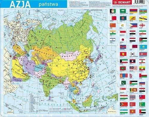 DEMART Puzzle ramkowe 72 Azja mapa polityczna