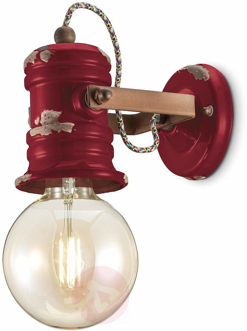 Vintage Ferro Luce Lampa ścienna C1843, design bordowa