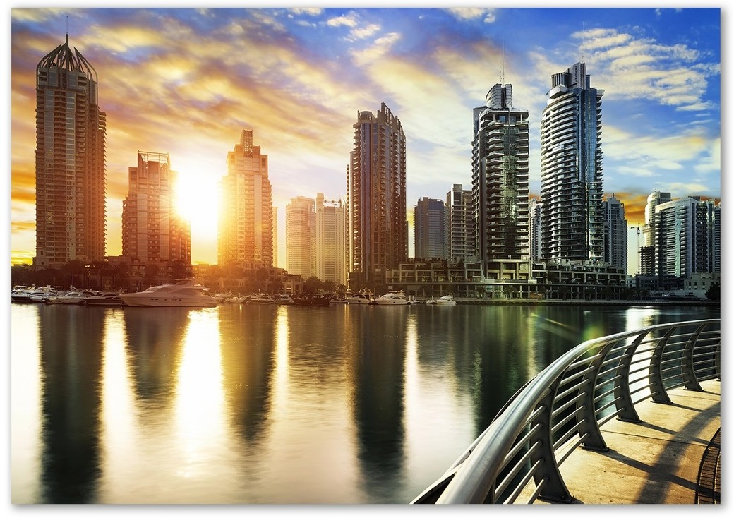 Foto obraz akryl Dubaj zachód słońca