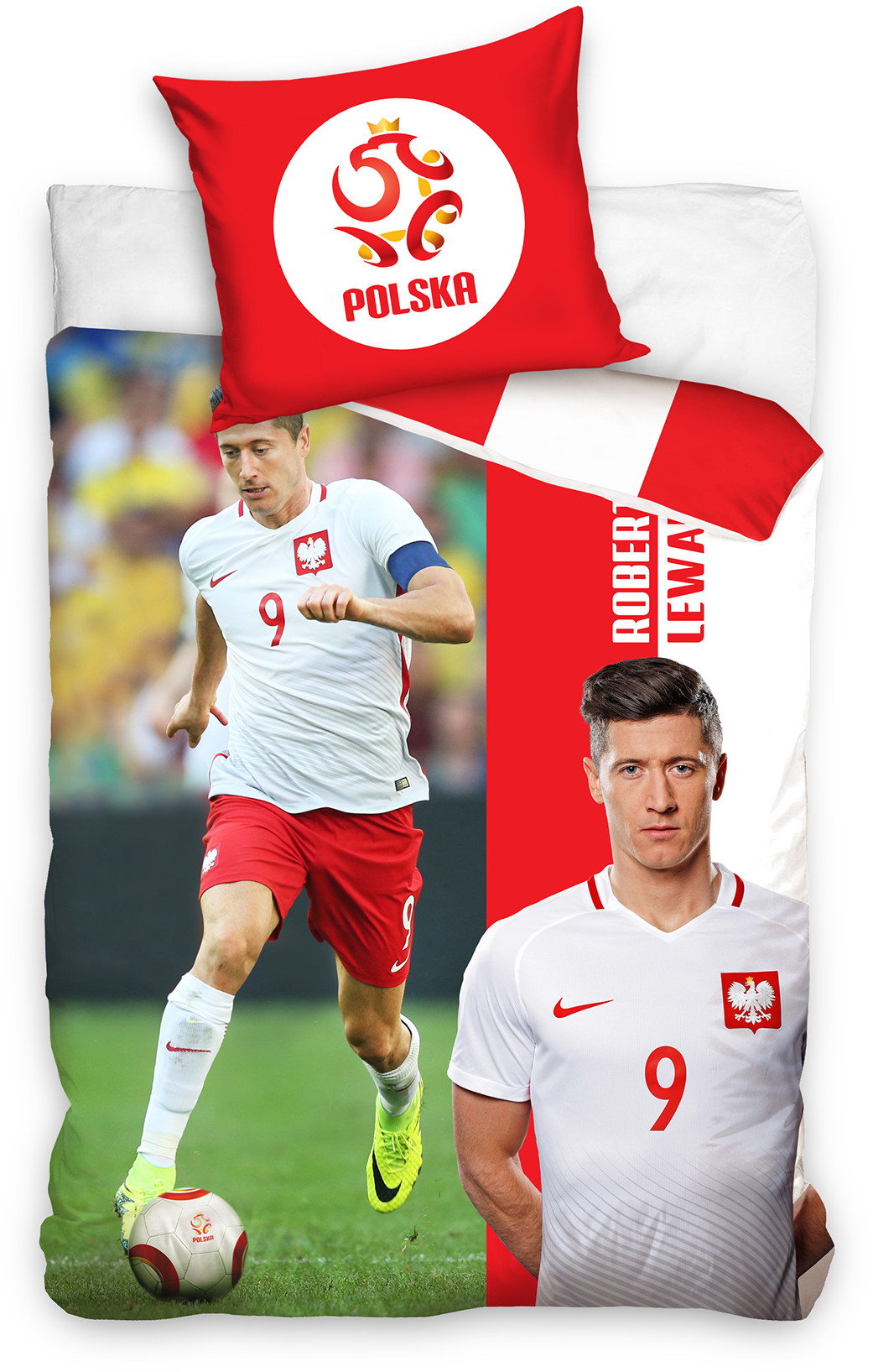 Carbotex Komplet pościeli PZPN Lewandowski 160x200cm PZPN173039) PZPN173039 + 20 zł na pierwsze zakupy