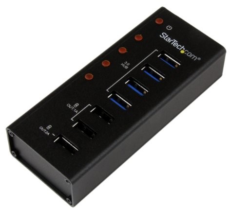 STARTECH.COM Startech Aluminum Hub USB (3-Port) z Gigabit Ethernet Adapter, czarny ST4300U3C3