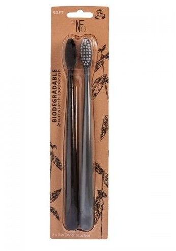 The Natural Family Co The Natural Family Co, Biodegradowalne szczoteczki do zębów, 2szt., soft, Pirate Black i Monsoon Mist 9312657400036