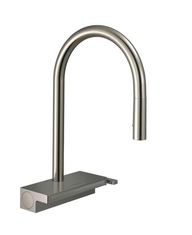Hansgrohe Aquno Select M81 Bateria kuchenna z wyciąganą wylewką sBox stal szlachetna 73831800