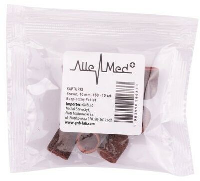 Allemed Kapturki do pedicure 10 mm gradacja 80 10 szt AlleMed Brązowy Brown