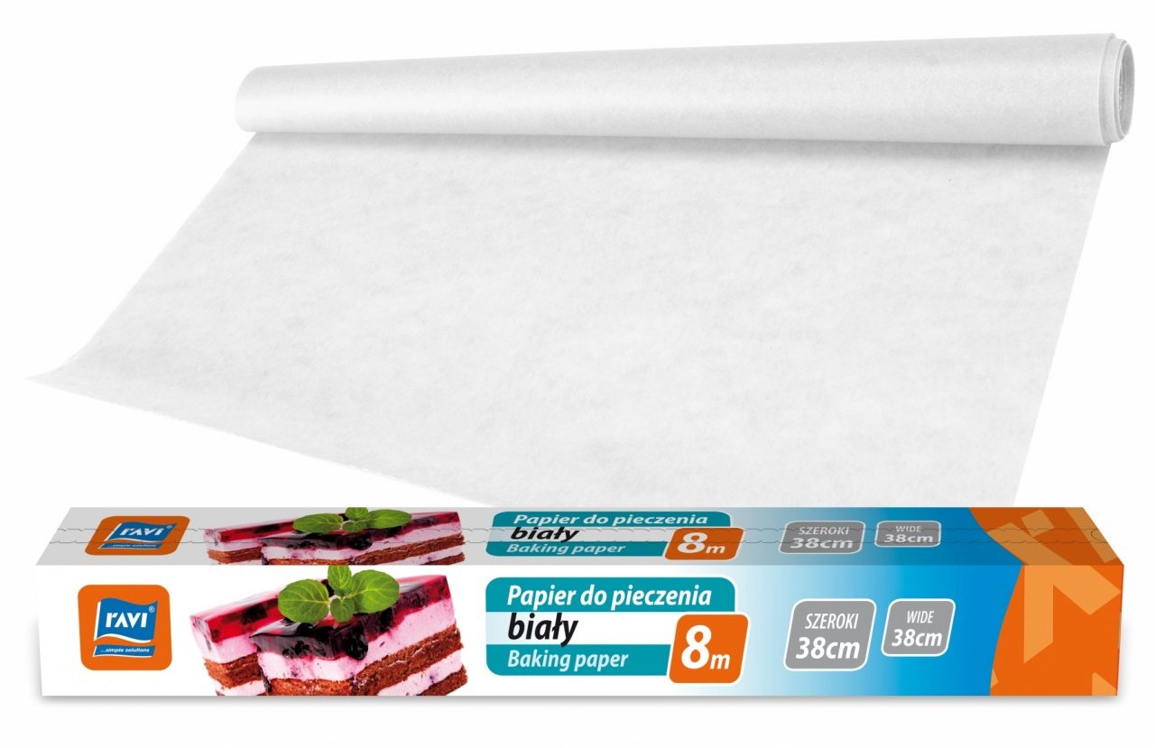 Ravi Papier do pieczenia biały 38cmx6m +2m gratis