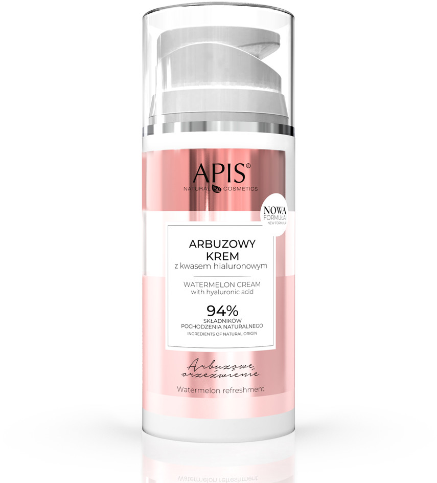 Apis Professional Nowa Formuła 94% Arbuzowe Orzeźwienie, Arbuzowy Krem do Twarzy z Kwasem Hialuronowym, 100ml