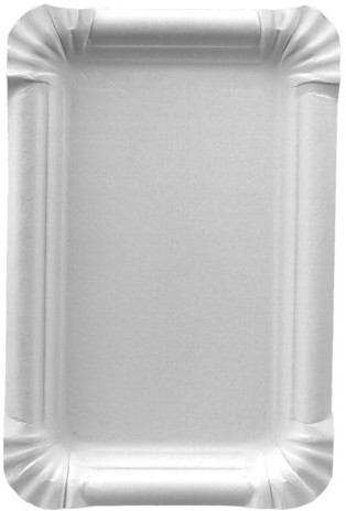 Papstar Pure 11062 jednorazowy talerz tekturowy, prostokątny, biały, 250 sztuk, 13 x 20 cm, ze 100% kartonu ze świeżych włókien, na grilla, urodziny lub imprezę, biodegradowalny 11062