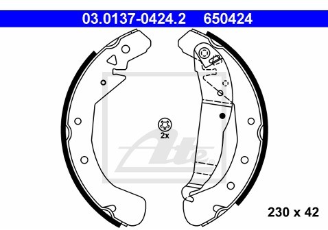 ATE Szczki hamulcowe - komplet 03.0137-0424.2