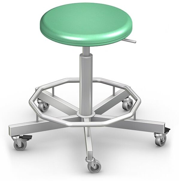 Ztm Tech-med TB-03KO/RM taboret lekarski ze stali kwasoodpornej na kółkach regulowany TB-02 (TB-02-100-RM-T_)