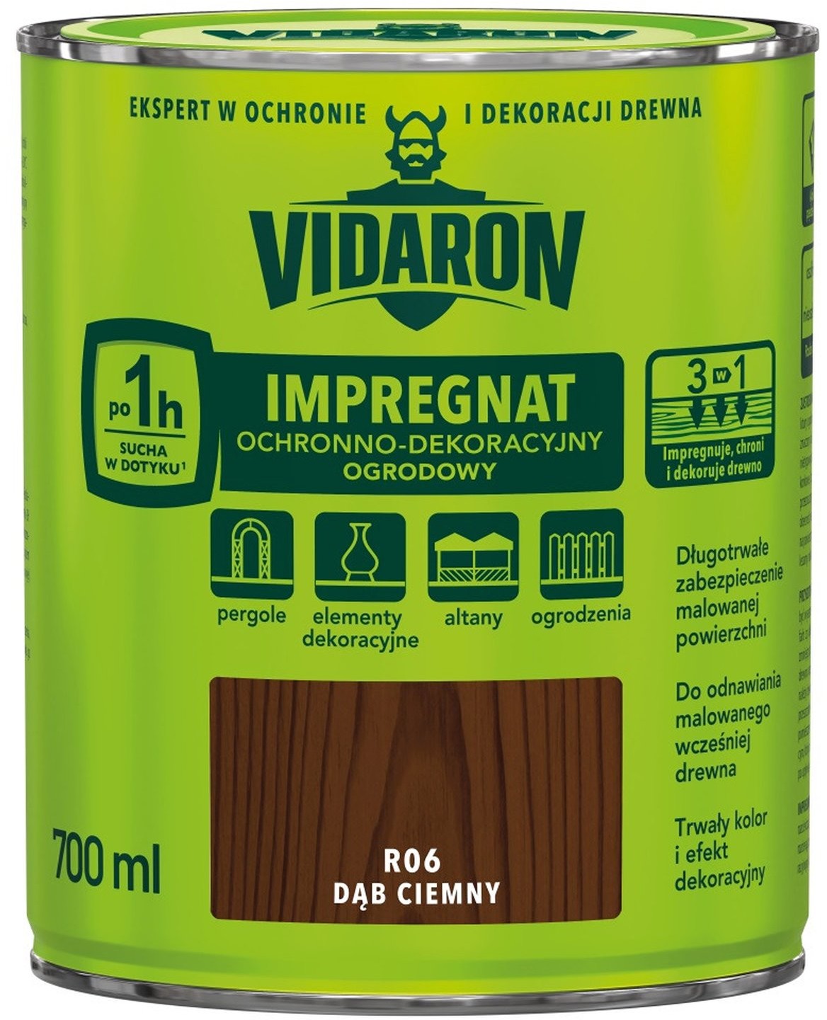 Vidaron Impregnat ogrodowy dąb ciemny 700 ml