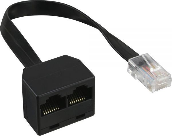 InLine InLine Splitter ISDN 1 do 2 RJ45 czarny bez rezystora 69933B