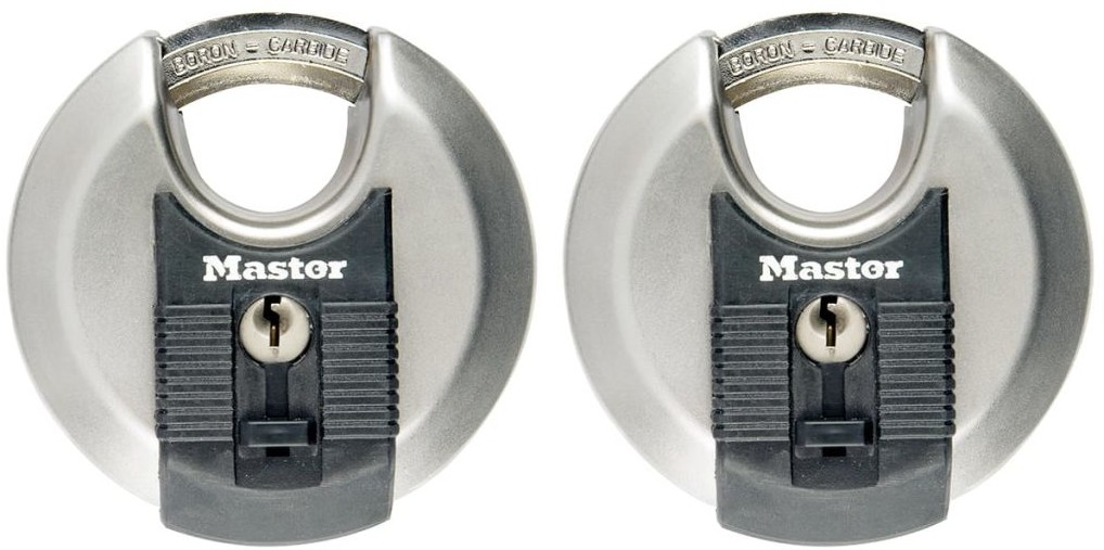 VSA Van Spijk Master Lock Kłódki dyskowe Excell, 2 szt., stal nierdzewna, 70 mm