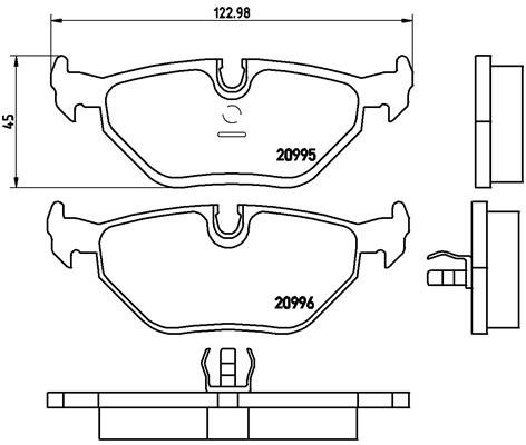 BREMBO Zestaw klocków hamulcowych, hamulce tarczowe P 06 011