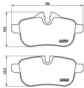 BREMBO Zestaw klocków hamulcowych, hamulce tarczowe P 06 062