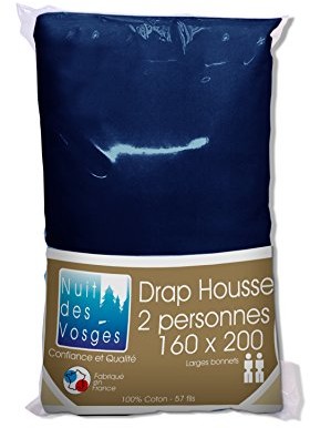 Nuit des Vosges Nuit wogezy 2099836 cotoval prześcieradło z gumką Uni bawełna granatowy 160x200 cm 2099836