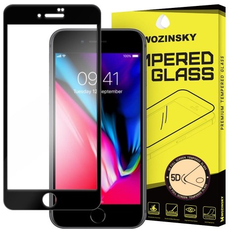 Wozinsky PRO+ super wytrzymałe szkło hartowane 5D Full Glue Case Friendly na cały ekran z ramką iPhone 8 Plus czarny 7426825338457