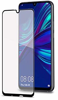 Celly Pełna szklana osłona ekranu (ochrona ekranu, telefon komórkowy/smartfon, Huawei, P Smart+, odporna na zarysowania, czarna, przezroczysta) FULLGLASS854BK