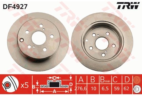 TRW Tarcza hamulcowa DF4927