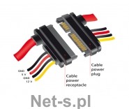 Delock Przewód przedłużający SATA 6 Gb/s 22-pin > SATA 22-pin 5V+12V 10cm (83802)