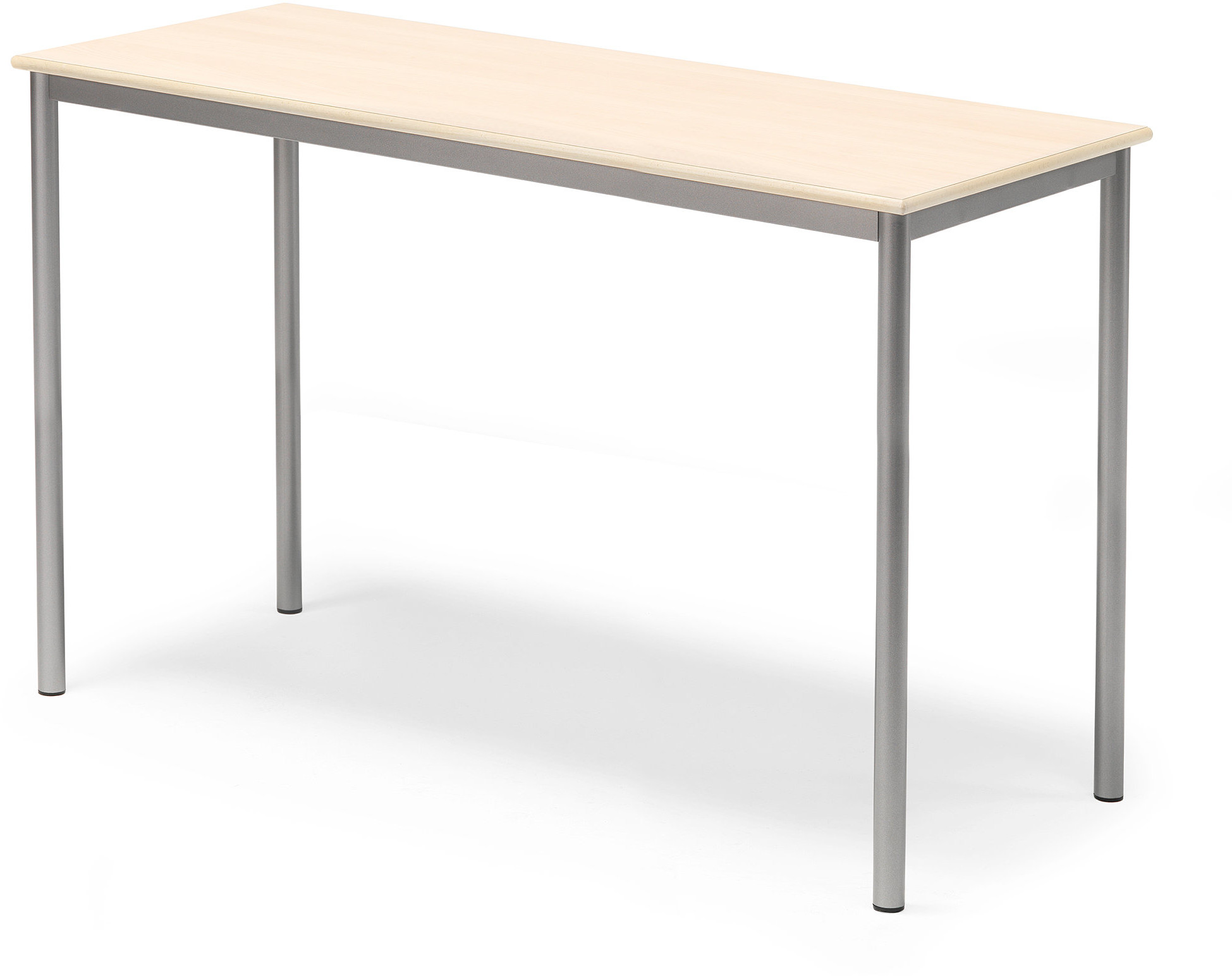 AJ Produkty Stół Bors, 1400x600x900 mm, rama srebrna, dźwiękochłonny HPL, brzoza