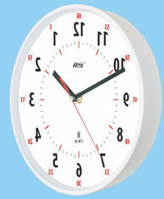 Atrix Zegar chodzący wstecz biały lustrzany ACE2015WL