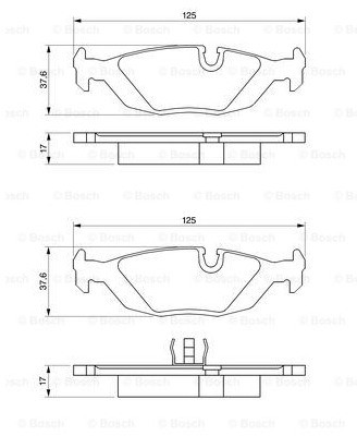 Bosch Zestaw klocków hamulcowych, hamulce tarczowe 0 986 466 751
