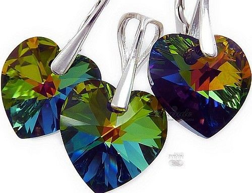 Arande SWAROVSKI komplet+łańcuszek VITRAIL HEART KOLORY 700139