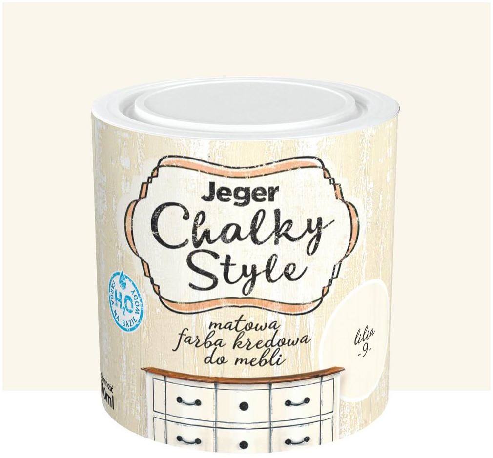 JEGER Farba kredowa do mebli CHALKY STYLE 0.5 l Lilia Matowa JEGER