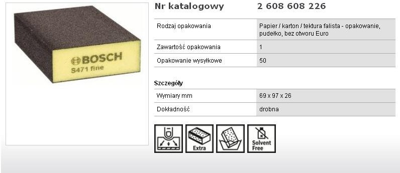 Bosch Gąbka BOSCH s471 drobna 68x97x27 mm
