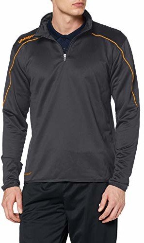 Uhlsport Męska bluza Stream 22 1/4 Zip Top Top, czarna/fluorescencyjna pomarańcza, XXXL