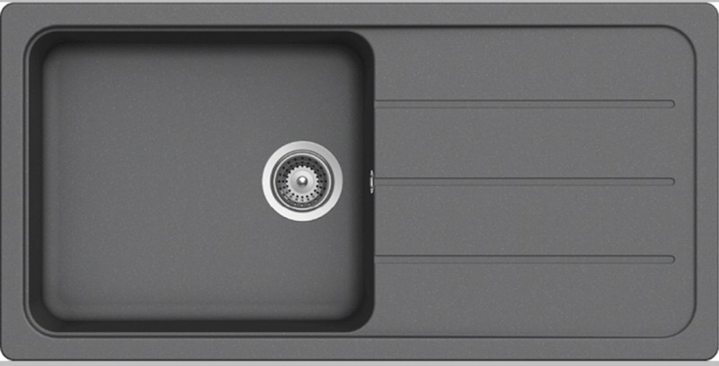 Schock Formhaus D-100L Zlewozmywak granitowy 1-komorowy 100x50 cm wpuszczany z ociekaczem Cristalite ciemnoszary croma FORMHAUS-D100LCRO