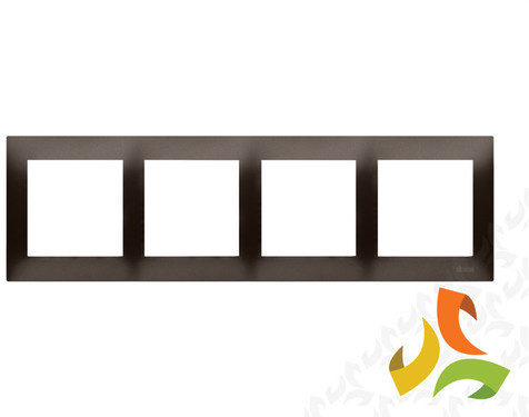 SIMON KONTAKT Ramka 4 poczwórna, brąz mat uniwersalna do puszek karton-gips IP20/IP44 DRK4/46 SIMON 54 PREMIUM DRK4/46/KON