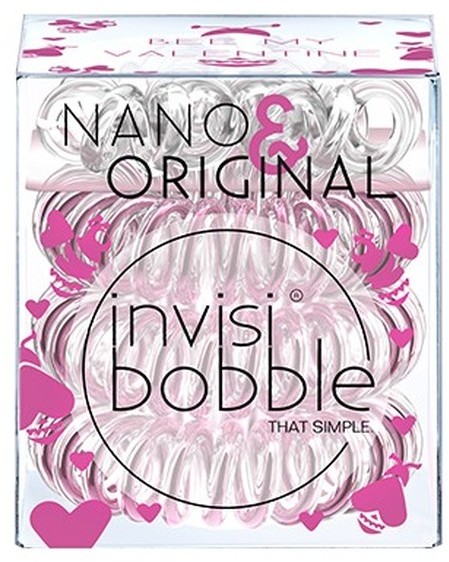 InvisiBobble NANO & ORIGINAL Bee mine - 3 NANO przeźroczyste + 3 ORIGINAL błyszczący róż