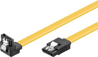 MicroConnect Kabel SATA III wtyk kątowy 10cm żółty SAT15001A1C6 SAT15001A1C6