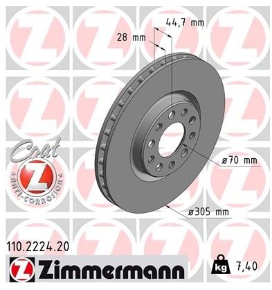 Zimmermann Tarcza hamulcowa 110.2224.20