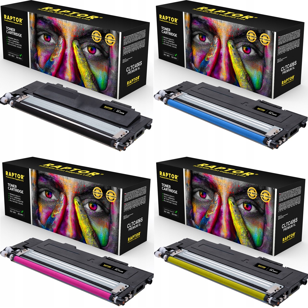 4x Toner Do Samsung CLT-K406S CLX-3305FW CLX-3305W