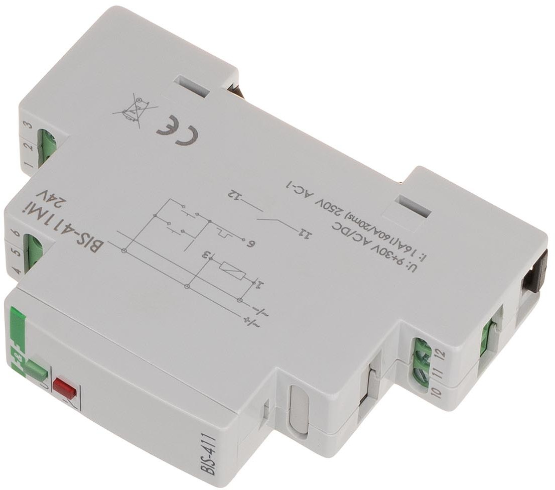 F&F Przekaźnik-bistabilny-z-pamięcią-montaż-na-szynie-DIN-24V-AC-DC-BIS-411M-24V BIS-411M-24V