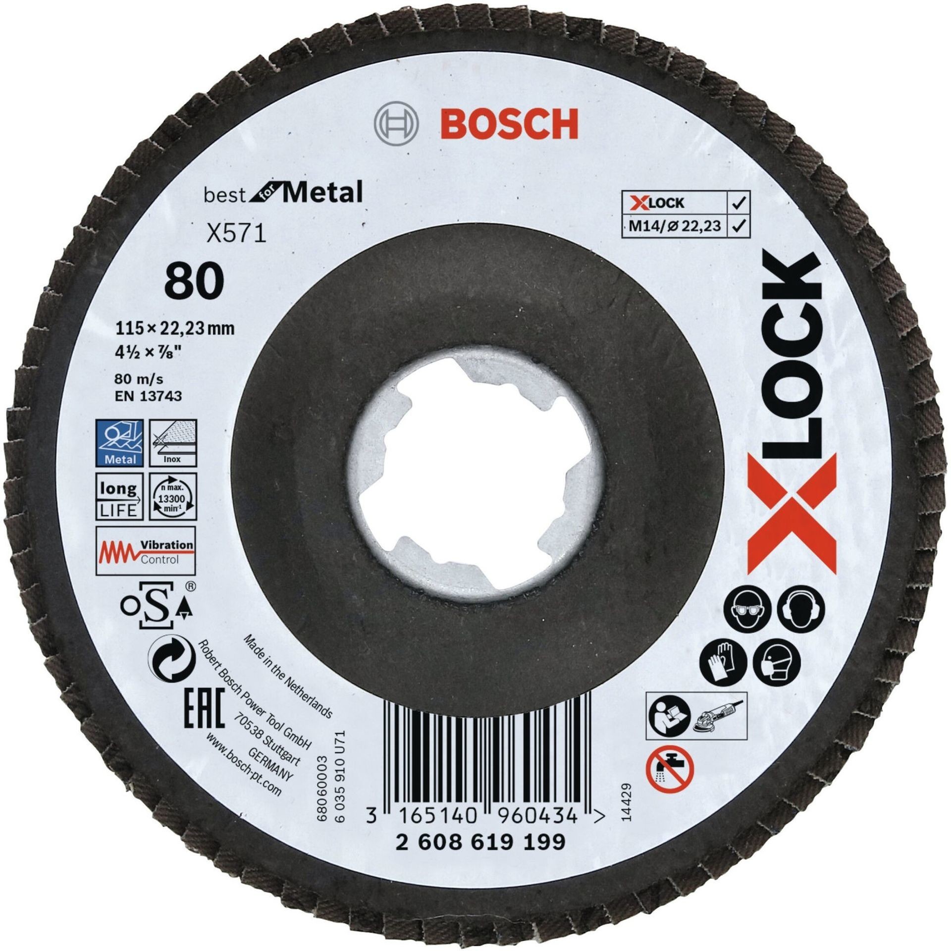 Bosch X-LOCK X571 Best for Metal Tarcza listkowa, 115x22,23mm, 80 2608619199