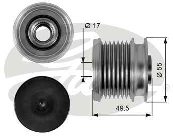 GATES Alternator - sprzęgło jednokierunkowe GATES OAP7086