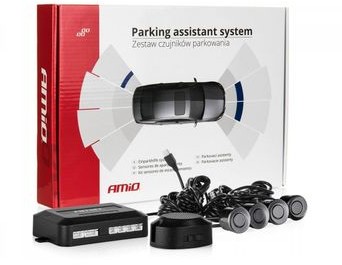 AMIO Czujniki parkowania AMiO z buzzerem 4 sensory 22mm czarne P17-0028