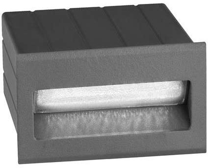 Lucide Podtynkowa LAMPA ścienna KRYPTON 726404 zewnętrzna OPRAWA schodowa LED 1,5W do zadudowy outdoor IP54 ciemnoszara 726404