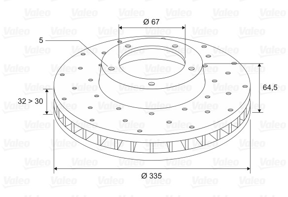 VALEO tarcza hamulcowa x1 przod 197479