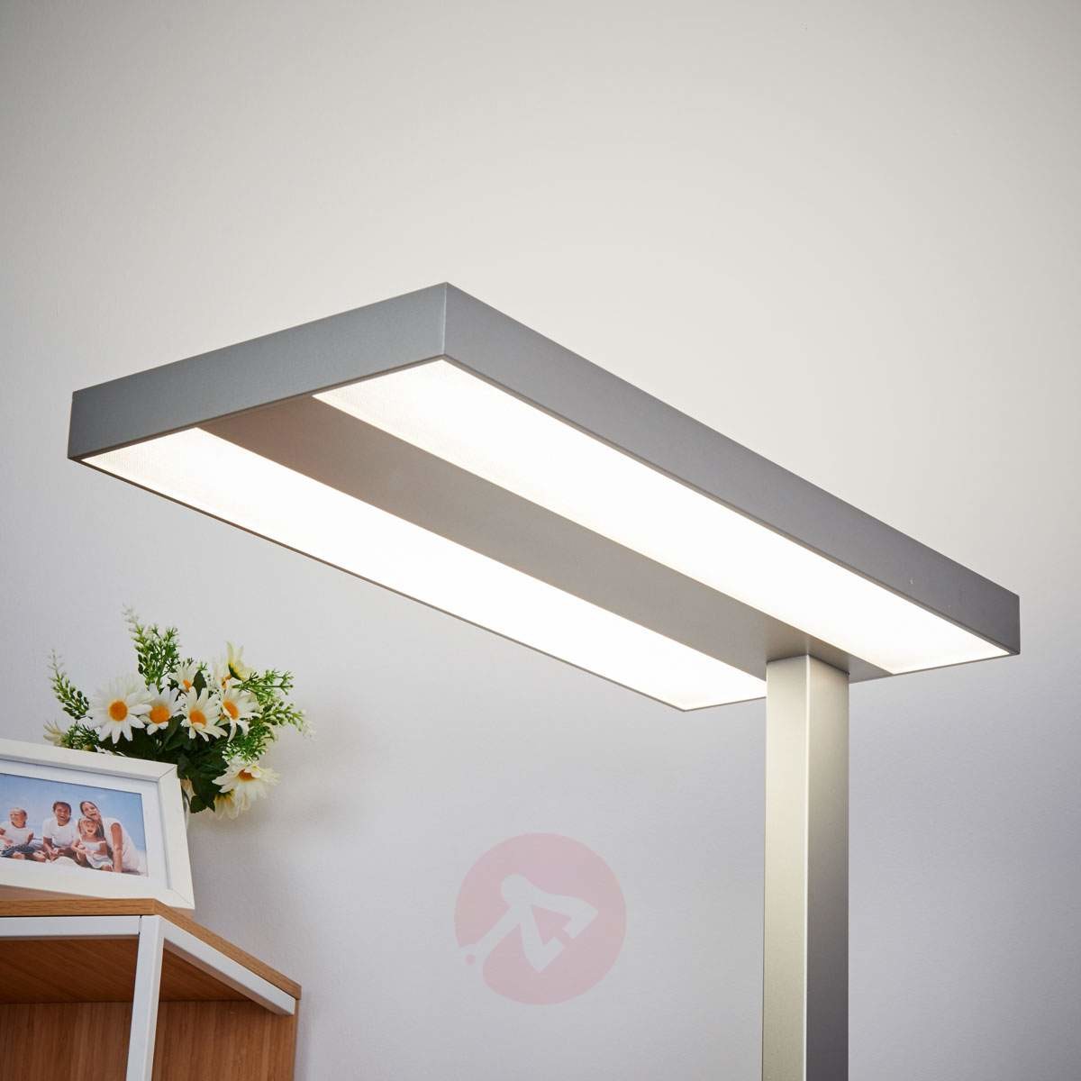 Lindby Nowoczesna lampa stojąca aluminium zawiera LED ściemnialna - Logan