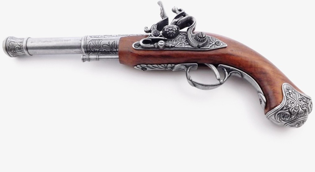 Denix SA REPLIKA LEWORĘCZNY PISTOLET SKAŁKOWY MODEL 1296 G 1296 G