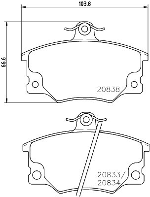 Mintex Zestaw klocków hamulcowych, hamulce tarczowe MDB1240