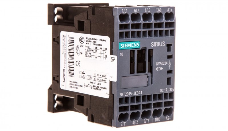 Siemens Stycznik mocy 7A 3P 24V DC 1Z 0R S00 3RT2015-2KB41 3RT2015-2KB41